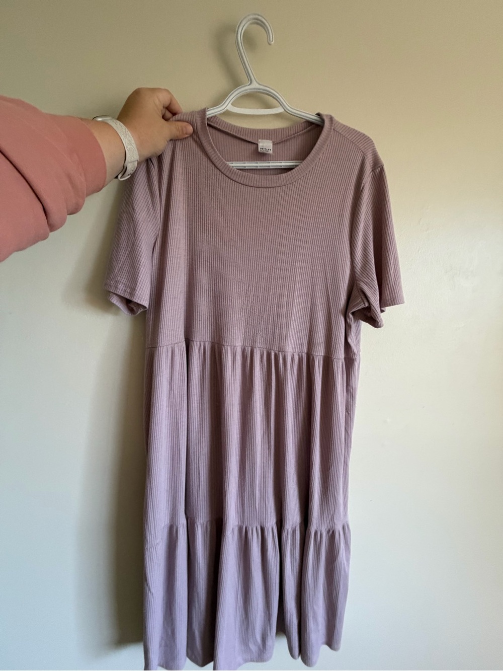 Tiered Rib-Knit Midi Dress in Lilac Nettles Tale